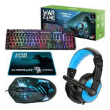 Kit Gamer 4 Em 1 Warzone Teclado Mouse Headset Cgwz41