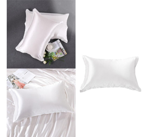 Funda Blanca De Almohadas 600 Hilos Seda Satén 100% / Full