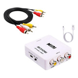 Kit Adaptador Conversor Av Rca P/ Hdmi P/ Video + Cabo Rca