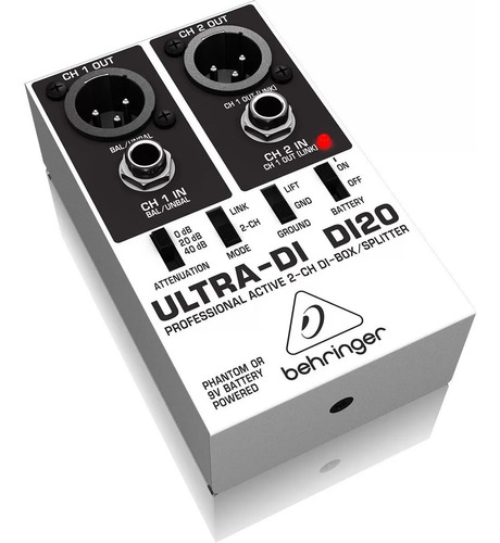 Direct Box Behringer Di20 Ativo 2 Canais Ultra-di Di 20