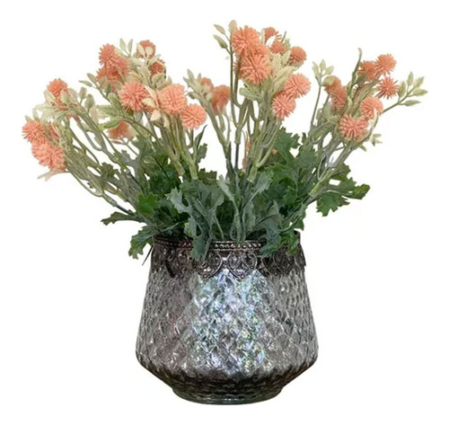 Ramo Flores Dalias Artificial Planta Deco Vara Jardín 33cm