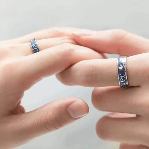 Anillos Argollas De Pareja Regalo Amor La Noche Estrellada 