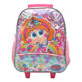 Mochila Con Ruedas Distroller Chamoy Amiguis Estrellas 159316 Primaria Ruz Color Rosa Diseño De La Tela Lisa