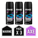 Desodorante Axe Fragancia Marine Sin Irritación Pack X3