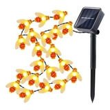 Guirnalda Solar Abejas 20 Led 5 Metros Calidas Premium