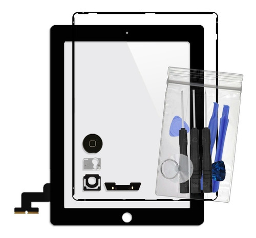 Cristal Touch + Bisel iPad 2 3 4 A1416 A1458 A1430 A1459 A1395 A1396 Touchsceen + Marco Guardapolvo + Home + Herramienta