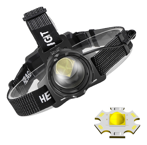 Linterna Frontal Led Con Zoom Tipo C De Luz Fuerte Xhp70