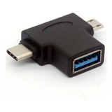 Adaptador 3.0 Otg Netmak Usb A Microusb + Usb Tipo C 2en1