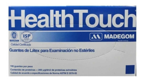 Guantes Descartables Madegom Examen Health Touch Color Blanco Talle S De Látex Con Polvo X 100 Unidades