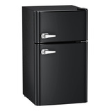 Mini Refrigerador Compacto De Doble Puerta Ajustable Y Retro