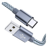 Cable Usb Tipo C 3.0 Carga Rapida 2 Mts 5 Gbps Datos Mallado