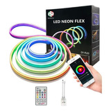 Tira Led Multicolor Neón Audiorítmico Control/app 5mts Rgb