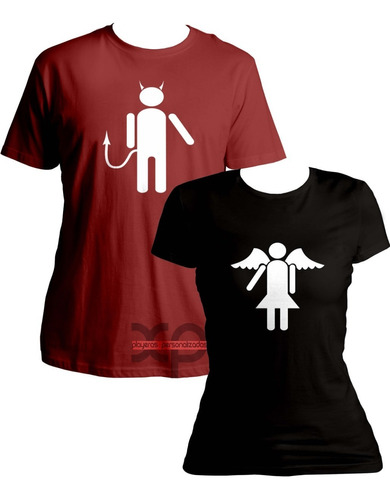 Playeras Pareja Duo Novios Diablos Amor