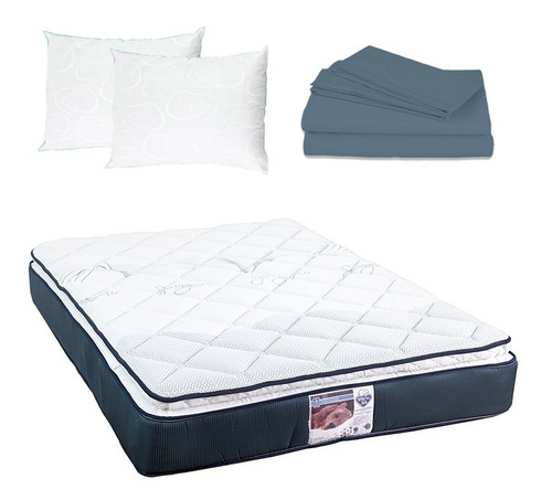 Colchón King Size Spring Air Mónaco + Sábanas + 2 Almohadas