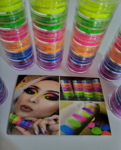 Caja 6 Torres De Pigmento Neon 6 Colores De Maquillaje