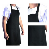 Avental Com Bolso Oxford Preto Cozinha Hamburgueria Chef