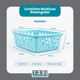 Cesto Multiuso Organizador Pequeno 16x12x6cm Azul