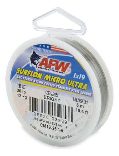 American Fishing Wire Surflon Micro Ultra Nylon Coated 1x19 