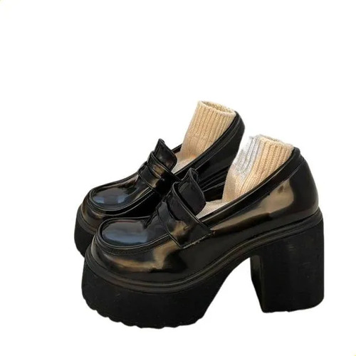 Zapatos Mary Jane Con Tacones Gruesos Para Mujer, Mocasines