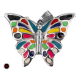 1 Dije Mariposa Multi Color Grande Acero Quirurgico C:5747