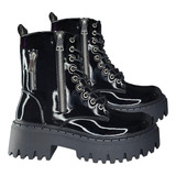 Botines Negros Con Plataforma Mujer Tendencia Y Confort 7534