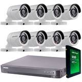 Kit Seguridad Hikvision Grabacion Full Hd 1080p Dvr 16 + Disco Instalado + 8 Camaras 2mp Exterior Infrarrojas + Ip