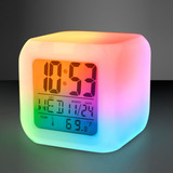 Reloj Despertador Digital Alarma Led Cubo Luminoso 8 Colores