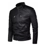 Jaqueta Couro Masculina Forrada Motoqueiro Moda Moderna