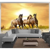 Papel De Parede Paisagem Cavalos 3m² Anm01