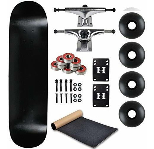 Moose  tabla De Skate Dipped Negro De 7.5  De Plata/negro