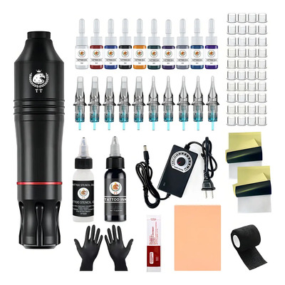 Kit De Tatuaje Completo Profesional De Alta Calidad. Kit De Tatuaje Profesional Marca Tt. Máquina De Tatuaje De Alta Calidad. Kits De Tatuajes Para Principiantes Versus Kits De Tatuajes Profesionales | Envío gratis