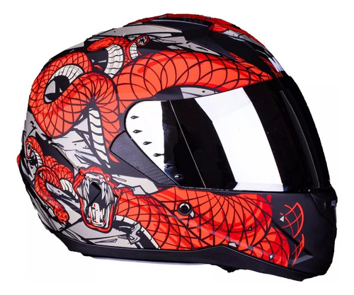 Casco Moto Integral Mac Bass Snake Visor Simple