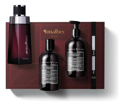 Kit Presente Malbec:colônia+loção Corporal+sabonete Liquido