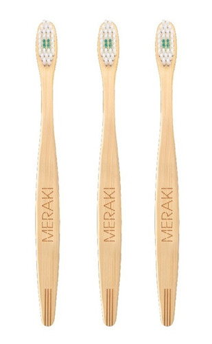 Cepillo De Dientes Bambu Meraki Biodegradable Pack X3