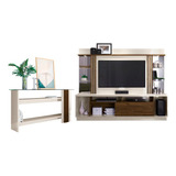 Conjunto Home Theater E Bancada Valencia Off-white Savana