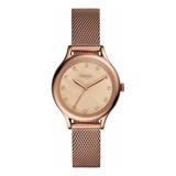 Reloj Fossil Estilo Laney Dorado Mod Bq3392