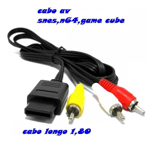 Cabo De Audio E Video Para Super Nintendo N64 E Game Cube