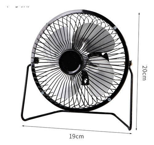 Ventilador De Escritorio 4  Taurus Mini, Metálico, Usb Color De La Estructura Negro Color De Las Aspas Plateado