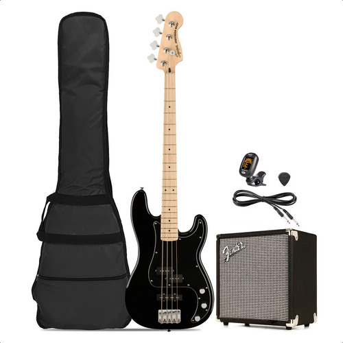 Bajo Electrico Precision Squier Fender + Ampli + Accesorios