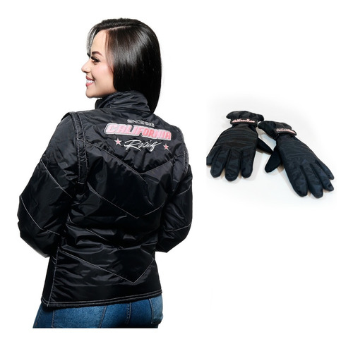 Kit Jaqueta California Racing Life Feminina + Luva Feminina