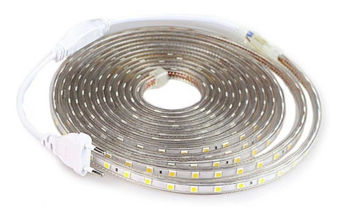 Mangueira Led 5050 Chata 30m Branco Frio 110v + 1 Conector