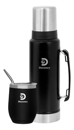 Combo Termo 1,3 Litros Acero Inoxidable Con Mate + Bombilla