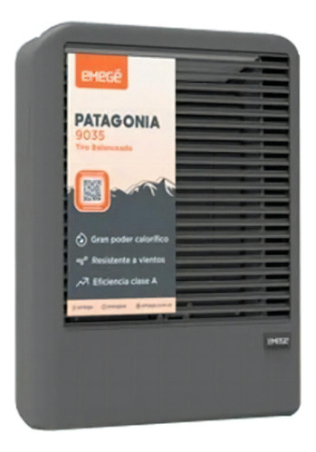 Calefactor Emegé Patagonia 9035u Tbu 3500 Kcal Delta Color Gris Oscuro