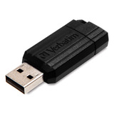 Memoria Flash Usb 2.0 Retráctil Pinstripe De 128 Gb De Verba