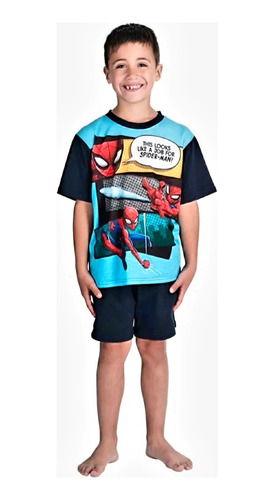 Pijama Algodón Spiderman Caffarena Talla 8 Color Azul