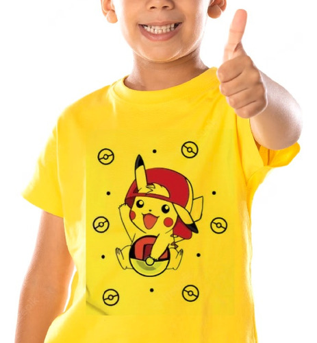 Playera Para Niño Pikachu Con Gorra