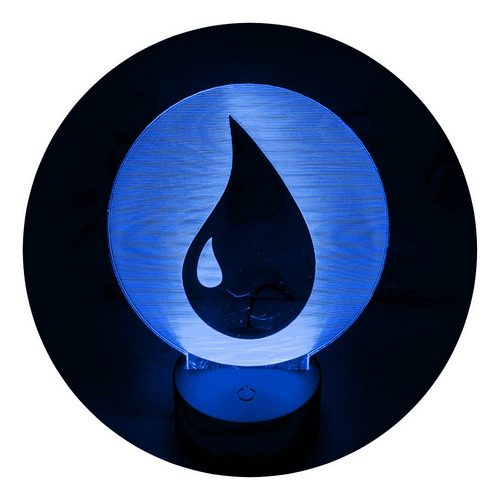 Lámpara 3d Azul Magic Il App Base Negra