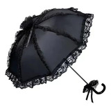 Parasol Encaje Negro Gótico Elegante Y Original Protección S