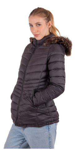 Campera Abrigo Mujer Abrigada Impermeable Larga Capucha