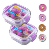 Kit 2 Borracha Lancheira Mini Donuts Pote 4 Unid. - Tilibra